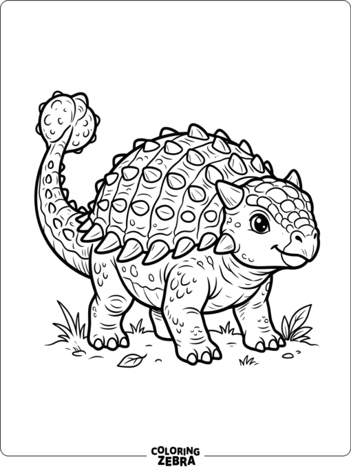 A baby ankylosaurus with a rounded shell