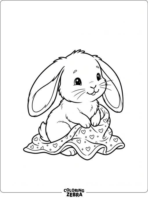 A baby bunny with big ears and a blanket