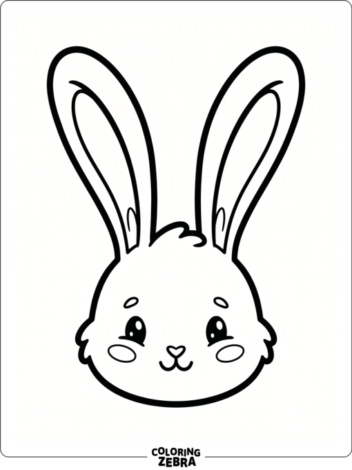 A bunny head with long ears and a small nose