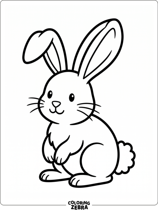 A clean bunny outline with long ears