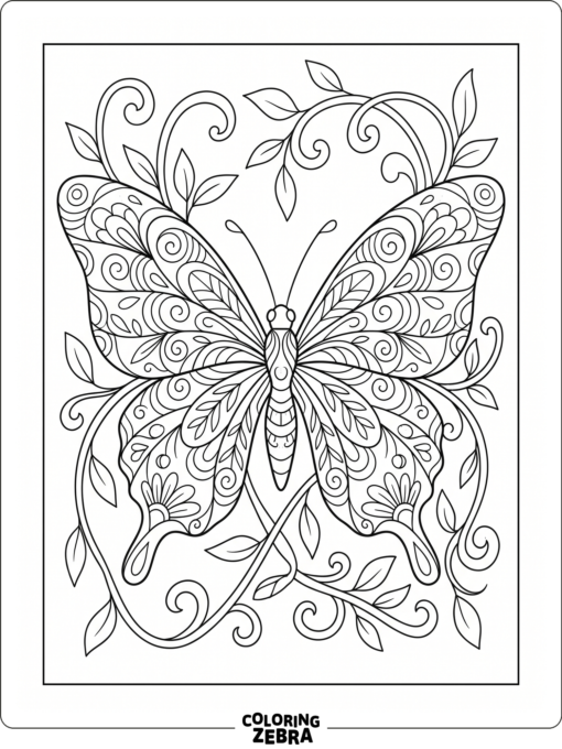 An ornate butterfly with patterned wings