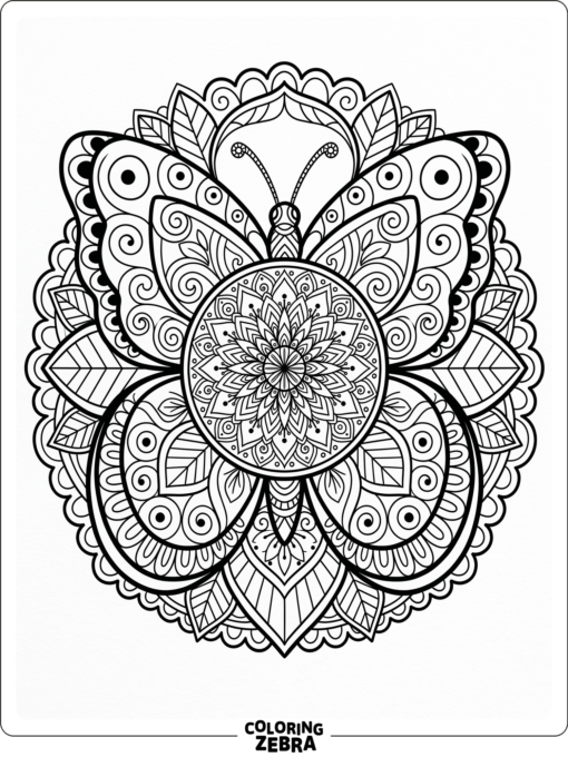 A butterfly mandala with layered petal wings