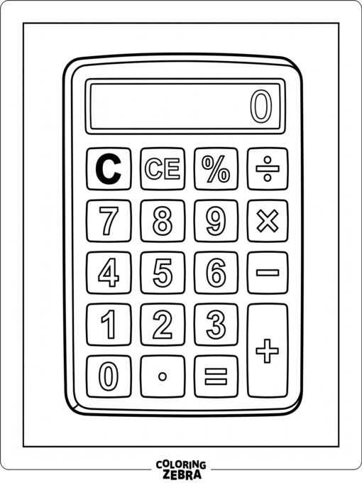 Una calculadora con botones junto a una C grande
