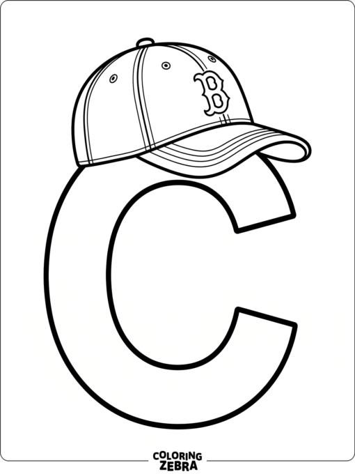Una gorra junto a una gran letra C