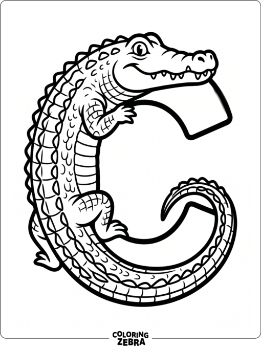 The letter C with a crocodile curled around it