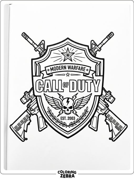 Call of Duty logo with shield and crossed lines