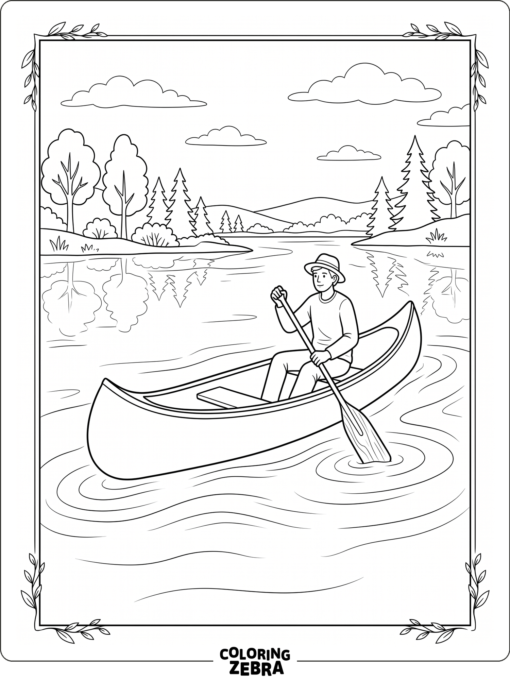 A canoe floating on calm water