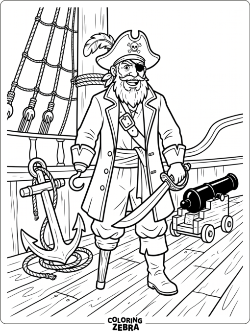 Captain Brineybeard on a ship deck