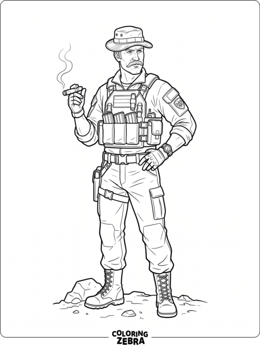 Captain Price in tactical gear and a hat