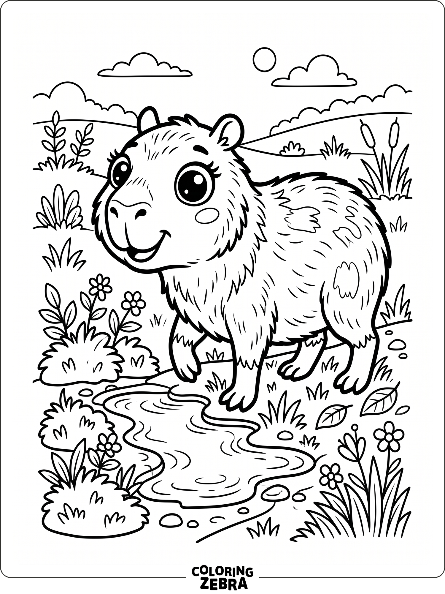 35 Free Capybara Coloring Pages - Printable PDF Sheets