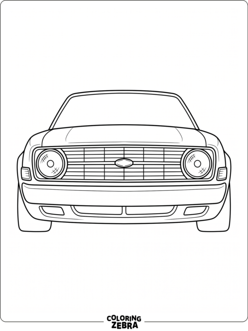 Car headlights with a simple grille in the middle