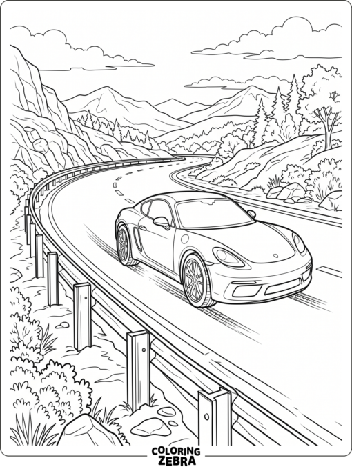 A simple car cruising on a highway with clear lane lines