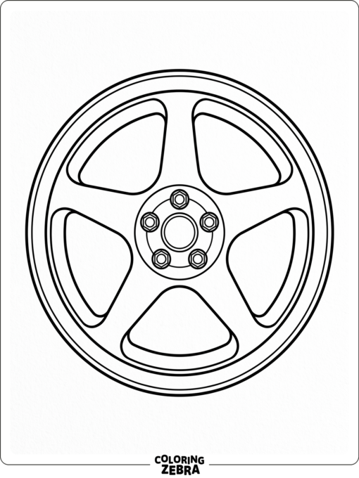 Car wheel with lug nuts and a smooth rim