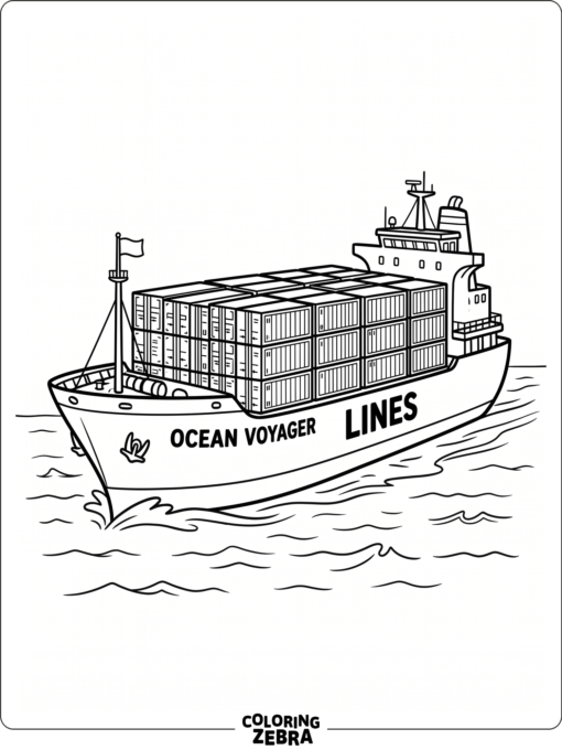 A cargo ship carrying stacked containers