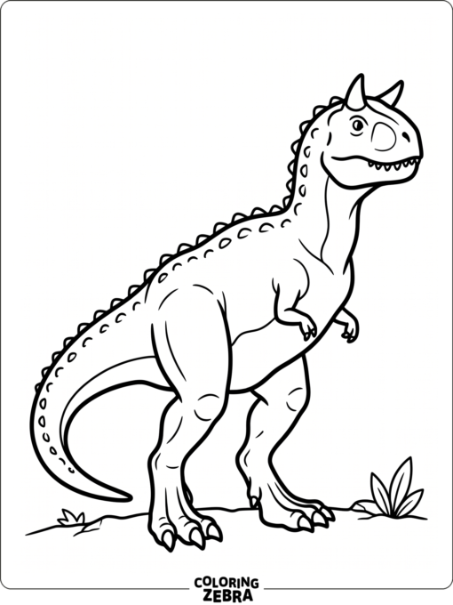 A simple carnotaurus in profile with bold clean outlines