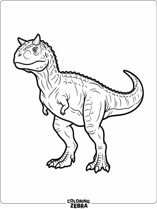 A clean carnotaurus outline standing alone with no background details