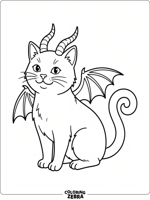 A cat with dragon horns and small wings