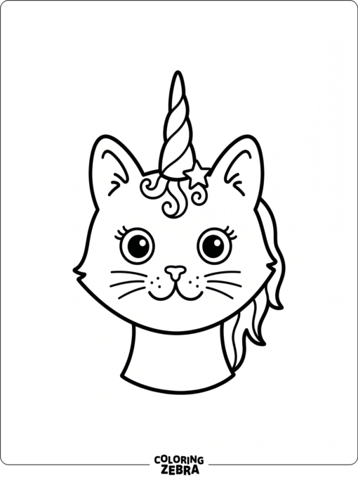 A clean outline of a caticorn head