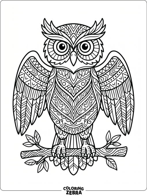 An owl in a stained glass window frame