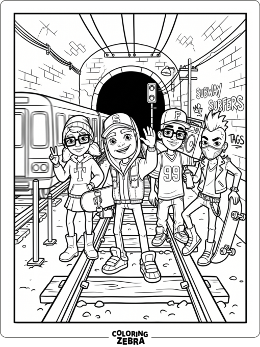 Subway Surfers characters gathered in one scene
