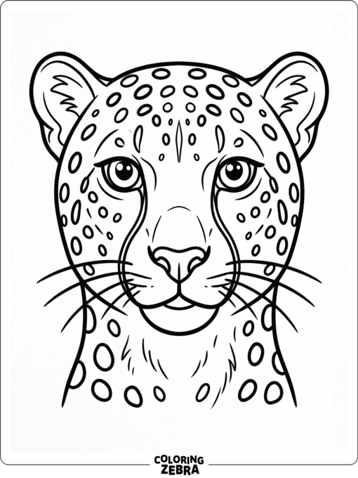 A cheetah face with spots and whiskers
