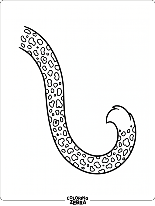 A cheetah tail with repeating spots and a curved tip