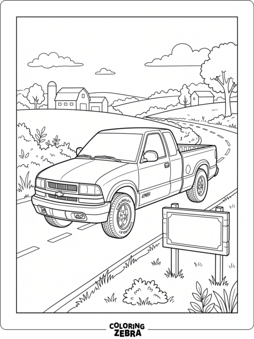 A Chevrolet S10 pickup on a road