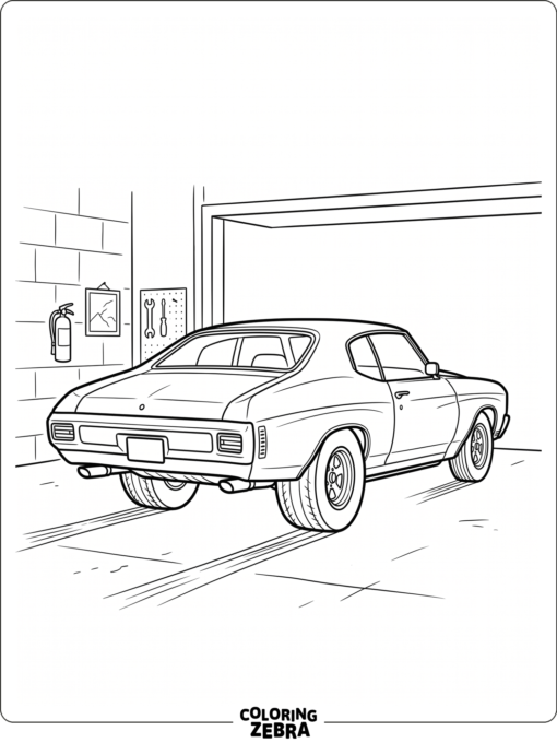 A Chevy Chevelle with wide rear tires