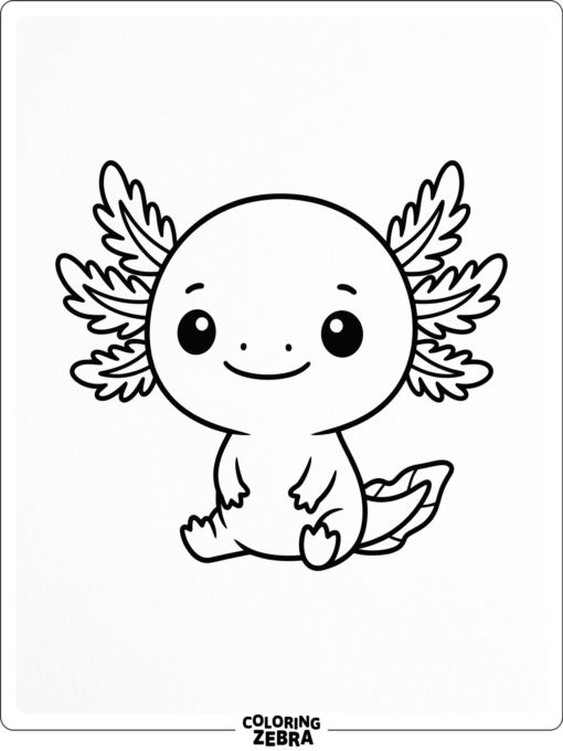 A chibi axolotl with an oversized head