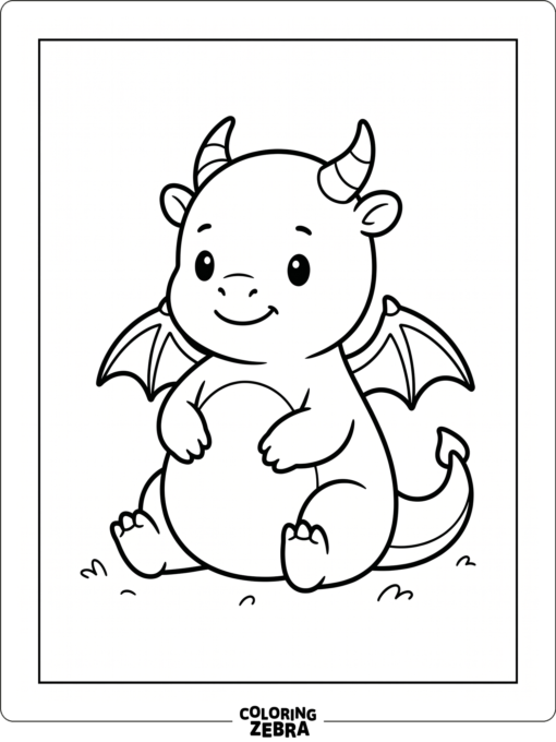 A tiny chibi dragon with a round belly