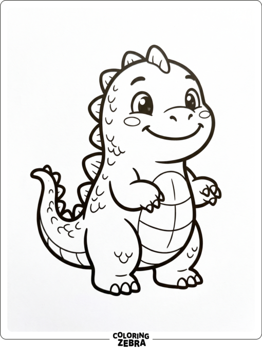 Cute chibi Godzilla with tiny claws