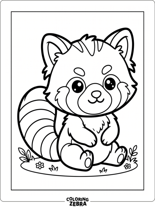A chibi red panda with a big head and tiny paws