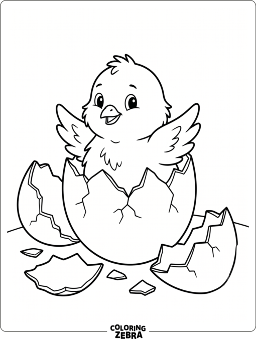 A chick hatching from a cracked egg