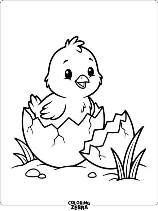 A chick emerging from an egg