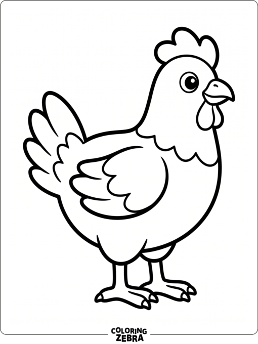 A simple chicken outline with bold lines