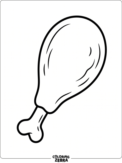 A chicken leg with a clean outline