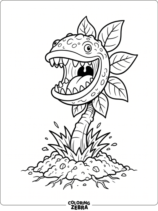 Chomper rises from the ground with open jaws