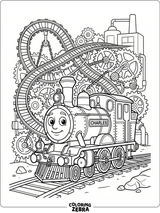 Choo Choo Charles coloring page for adults