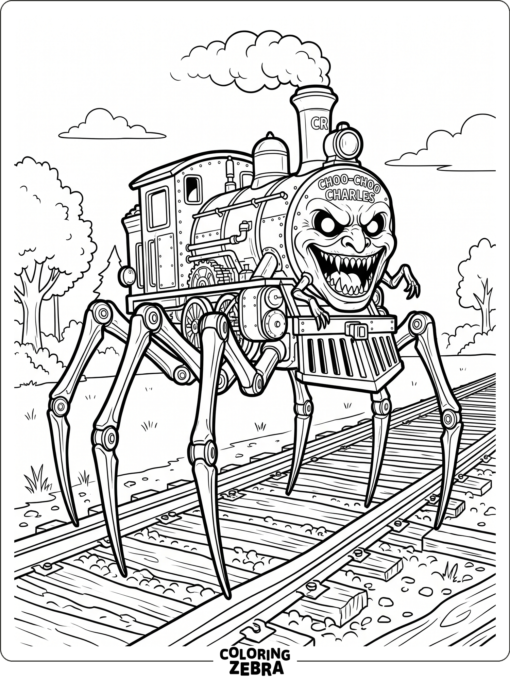 Full-body spider train on the rails