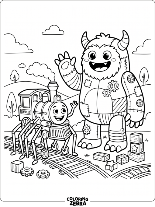 Spider train in a playful crossover scene