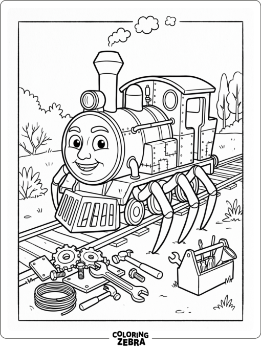 Spider train with upgrade parts and tools