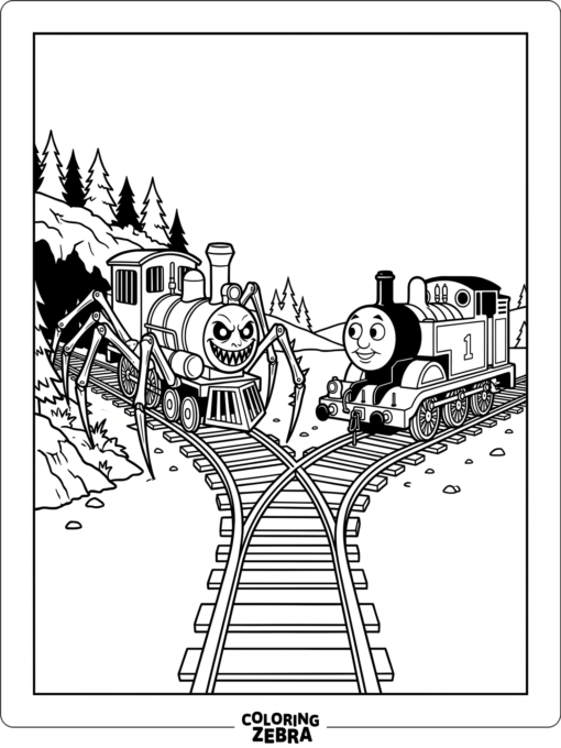 Choo Choo Charles and Thomas on split tracks