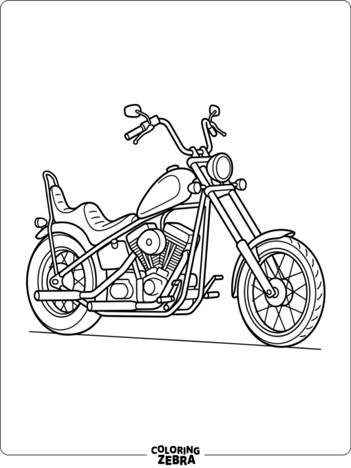 A long chopper motorcycle with extended forks