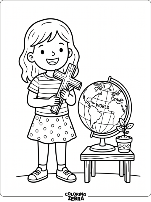 Child With Cross and Globe