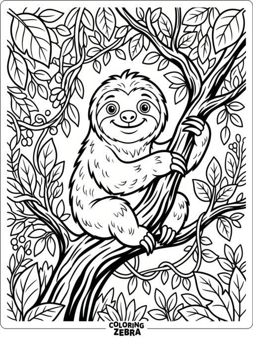 A sloth sitting in a tree