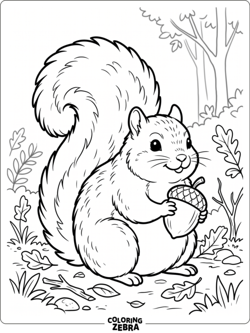 A chubby squirrel with a fluffy tail