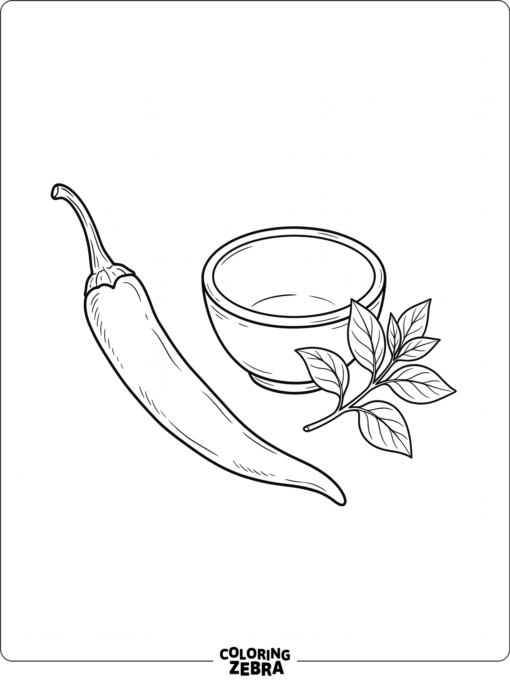 A chili pepper with a small bowl nearby