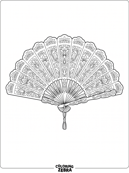 A decorative paper fan with floral cutouts