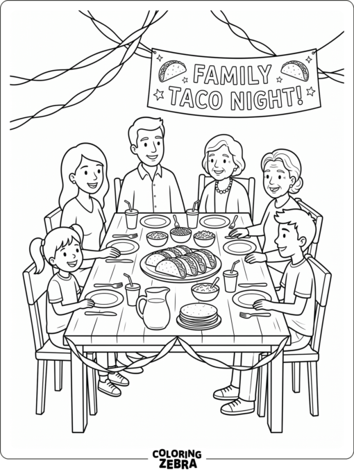 A family celebrating around a festive table