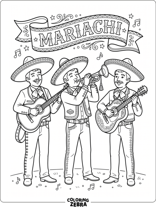 Mariachi band playing guitars and trumpet